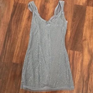 BKE Sheer Long Sequin Tank